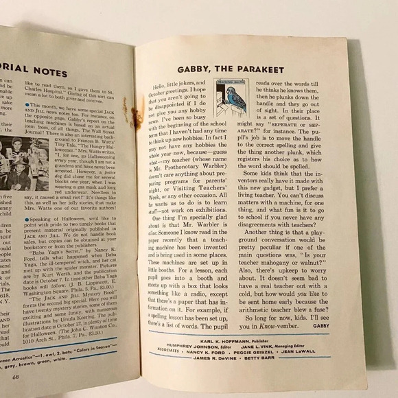 Vintage 1959 Jack and Jill Halloween Magazine October Edition Ruth Bendel - Picture 14 of 16